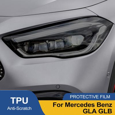 Для Mercedes Benz GLA GLB Дымчато-черная Защитная пленка на фары автомобиля TPU PPF Готовая к применению Виниловая обертка Антицарапийная Комплект Высокоглянцевая пленка