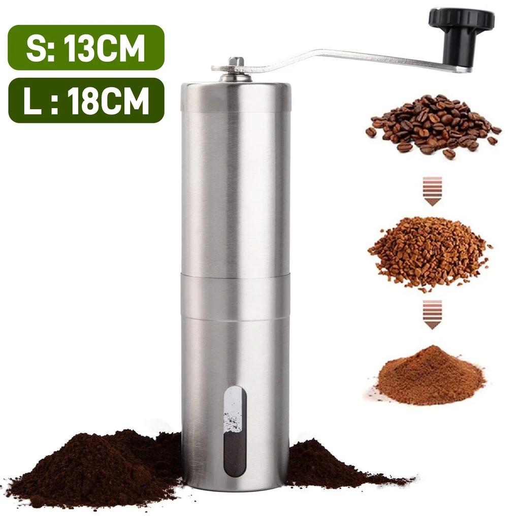 Ручная кофемолка из нержавеющей стали с керамическими жерновами для Aeropress, капельного кофе, эспрессо, френч-пресса
