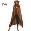 Adult Novelty Loungewear Wearable Blanket Hoodie, Women Cute Animal Plush Hooded Cape, Soft Lightweight Wrap Cozy Sloth Highland Cow Penguin Cape