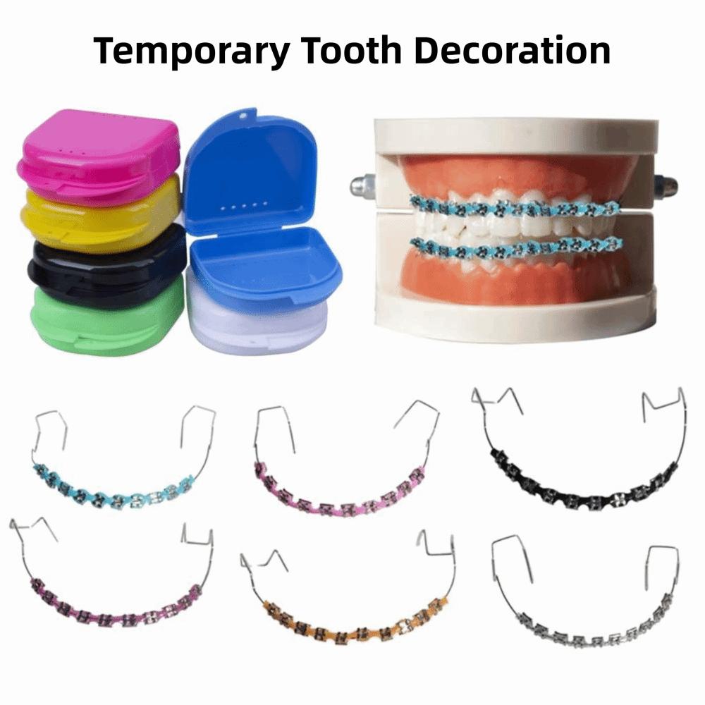 1 Set Dental Decorations Temporary Tooth Decoration Colorful Orthodontic Ligature Ties Oral Care