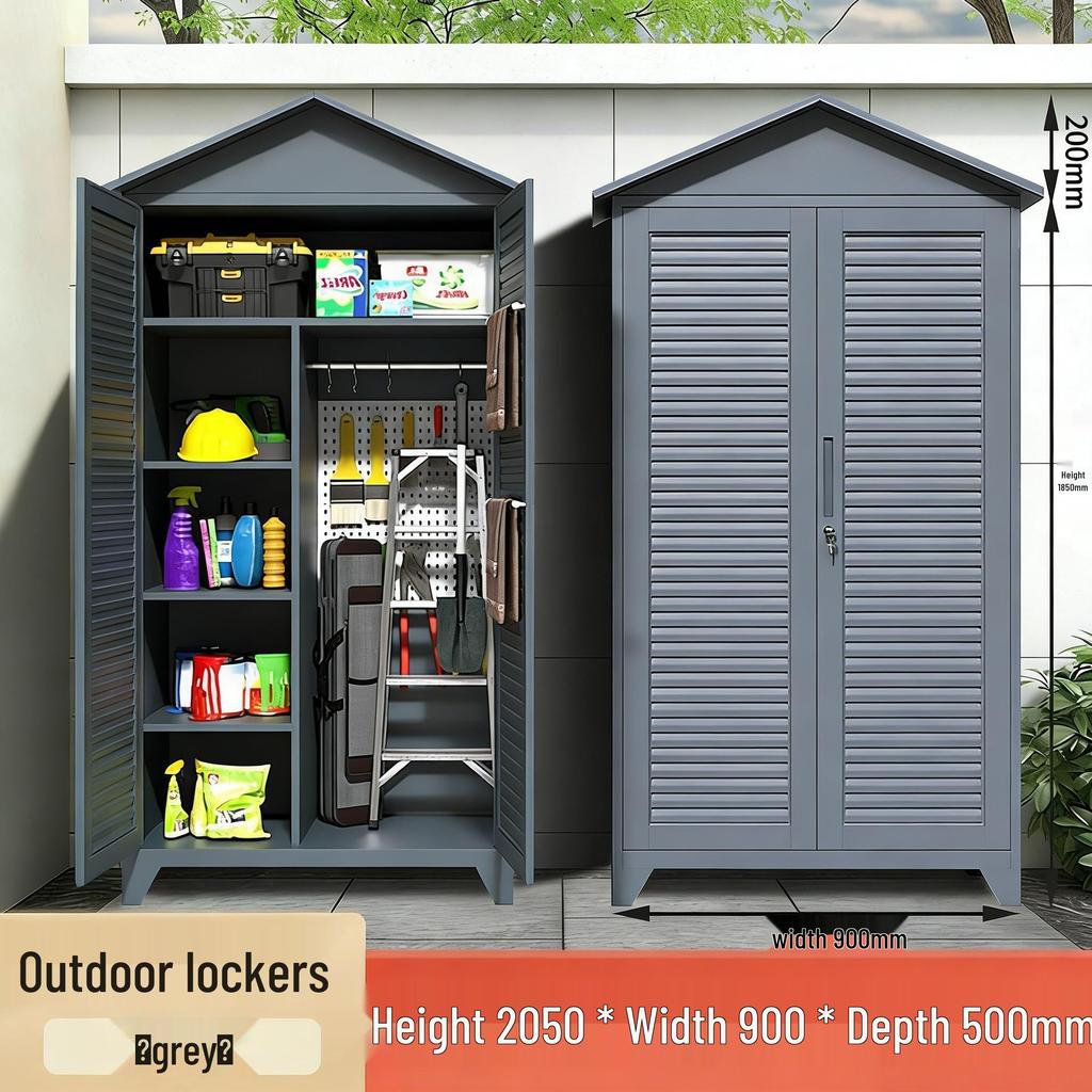 Outdoor Waterproof Storage Cabinet for Garden, Balcony, and Courtyard Tools and Sundries
