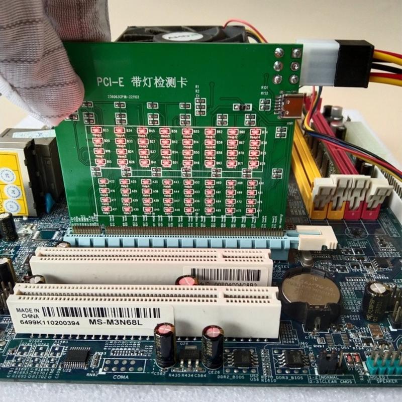 Professional PCIE 8X 16X Test Card External Power Supply Check Card with Light For Computer Troubleshooting Motherboard