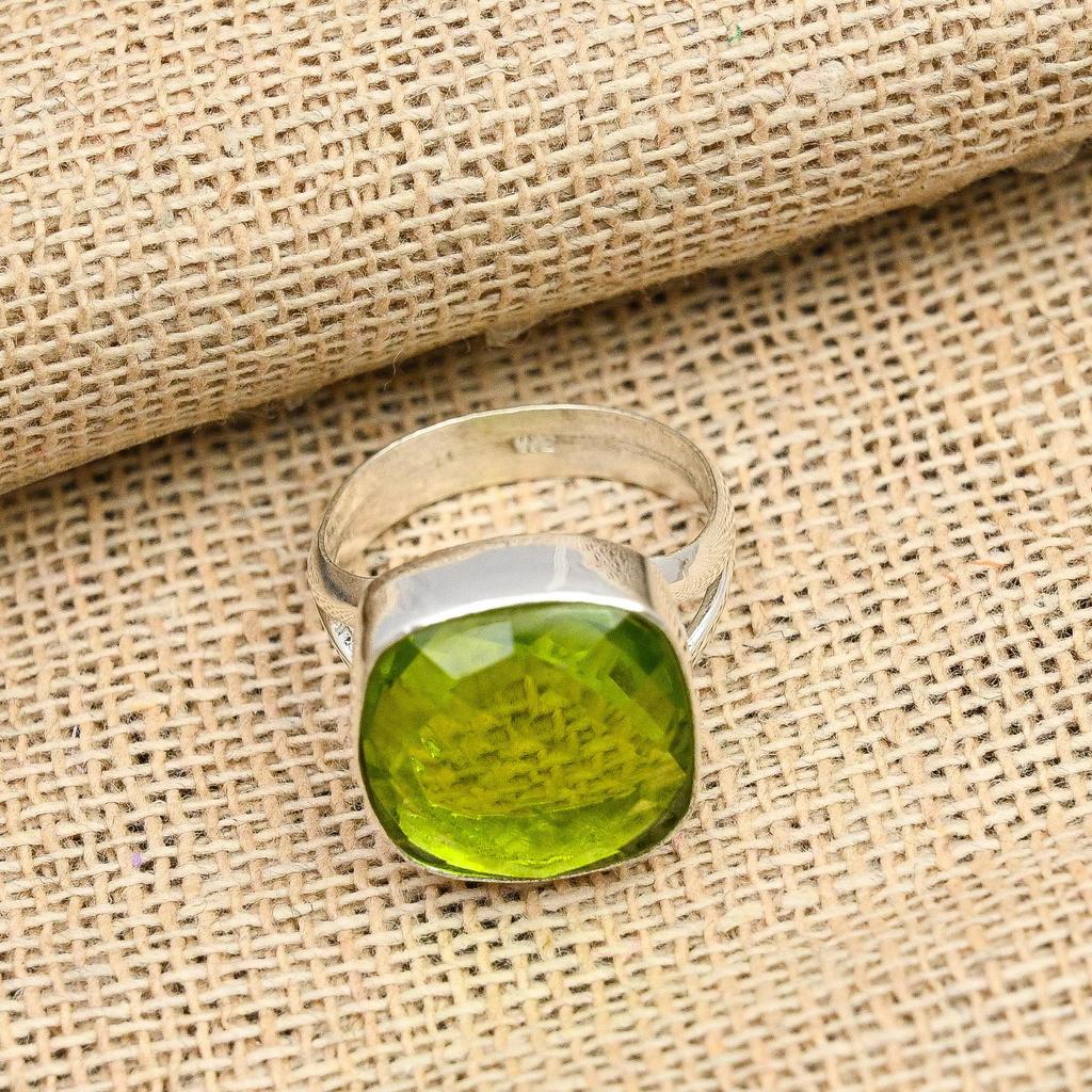 Удивительный драгоценный камень перидот из стерлингового серебра 925 пробы, ювелирные изделия ручной работы, прекрасное кольцо для нее