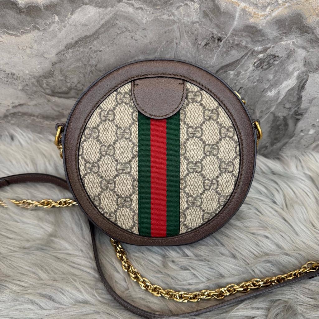 [Pre-Owned] Gucci Ophidia GG Mini Round Bag 'Beige' - Good #12SNAPL