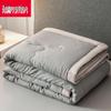 Washed Cotton Summer Cooling Quilt - Lightweight, Machine Washable for Single or Double Beds
