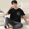 Summer Men's Pajamas Short Sleeves Long Pants Pijamas Suits Thin Sleepwear Can Be Worn Outside Cotton Home Wear Sports Pyjama