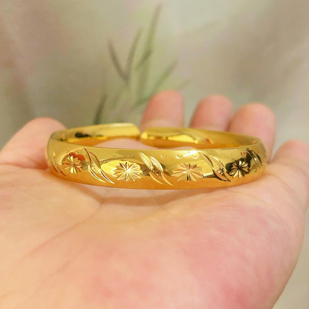 Glossy Glossy Star Open Bracelet Women's Solid Bracelet Dragon and Phoenix Presenting Good Luck