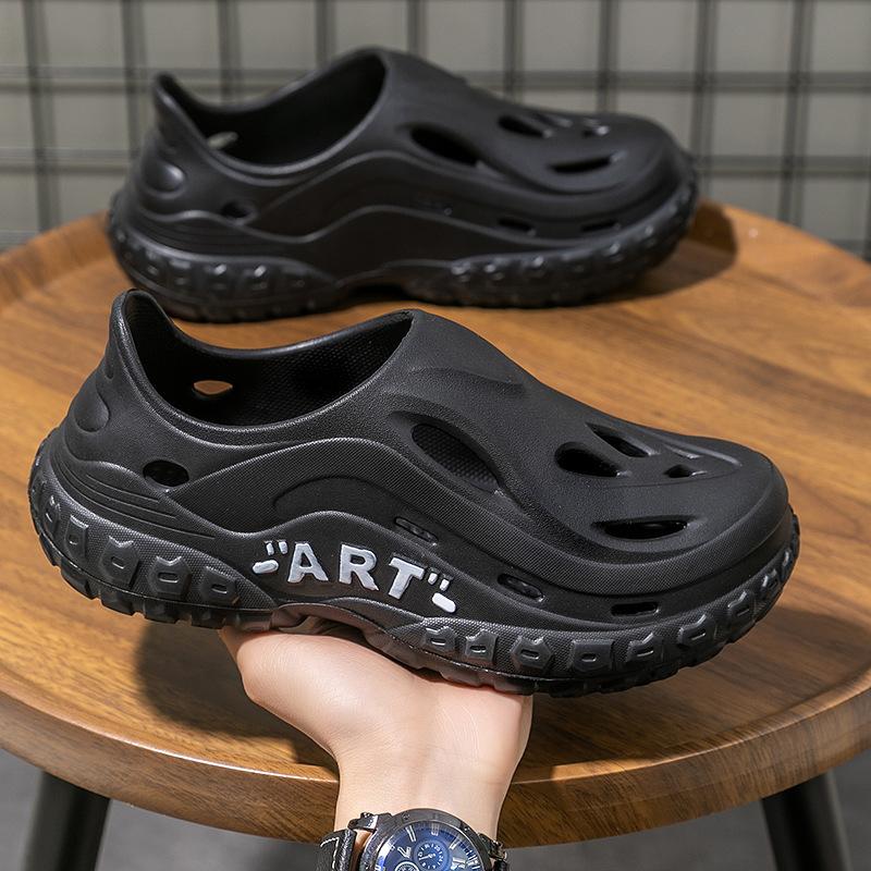 Отправлено одно изделие от имени других, шлепанцы с отверстиями, мужская летняя одежда, толстоподошвенные шлепанцы с закрытым носком, кокосовый спорт, уличная пляжная обувь.