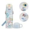 Children's Water Bottle, 2-Way, 470ml (Direct Drinking) and 430ml (Cup Drinking), Sumikkogurashi Polar Bear Hometown Design, Girls' Stainless S
