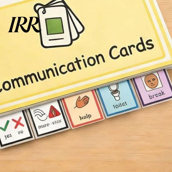 Tear-resistant Communication Tools Basic Needs Cards Set Visual Aid Flash for AAC Speech Delay Non-Verbal Portable Picture Exchange System