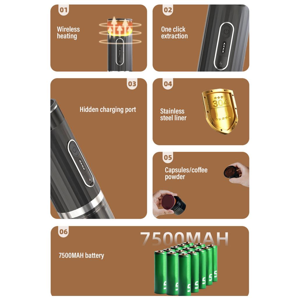 Электрическая кофеварка 3 в 1, герметичная, с теплоизоляцией, портативная кофемашина для путешествий на автомобиле, кемпинга, черная