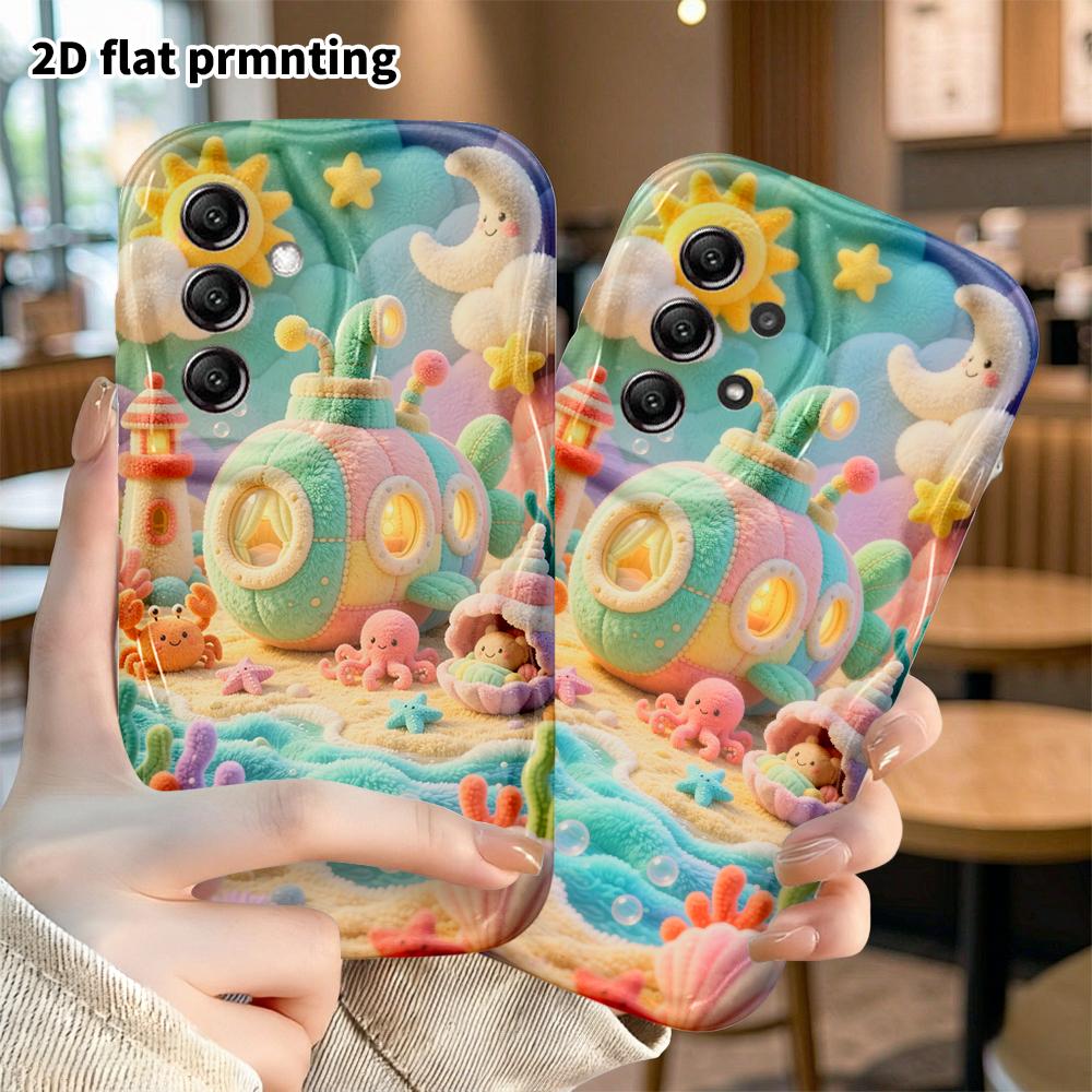 Phone Case: 2D flat, suitable for Samsung Galaxy A34 A35 M05 M06 S20 S22 S21 FE Plus 5G protective case, Underwater Paradise, perfect Christmas and Ha