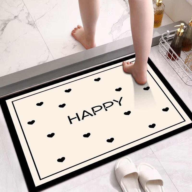 Toilet floor mat bathroom non-slip absorbent toilet strong door toilet diatom mud quick-drying foot mat carpet