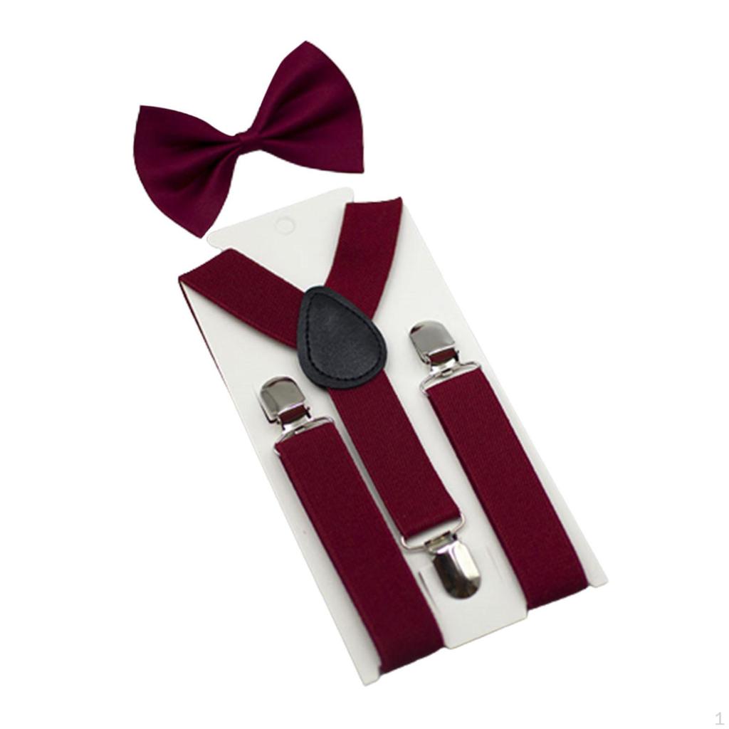 Детские подтяжки для галстука-бабочки с 3 зажимами на спине, регулируемая поддержка для джинсов для вечеринок и торжественных мероприятий