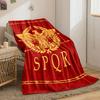 Golden eagle with laurel wreath on red background, SPQR lettering below. for all seasons blanket lunch break throw gift