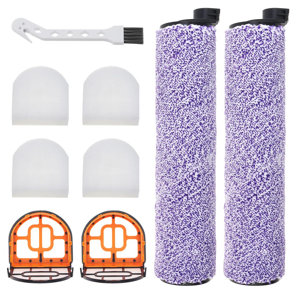 4 Pcs Reusable Multi Surface Brush Rolls and Vacuum Filter Fit for Bissell 2554A / 2765Z / 2767Z with Cleaning Brush, Washable Cleaning Tool