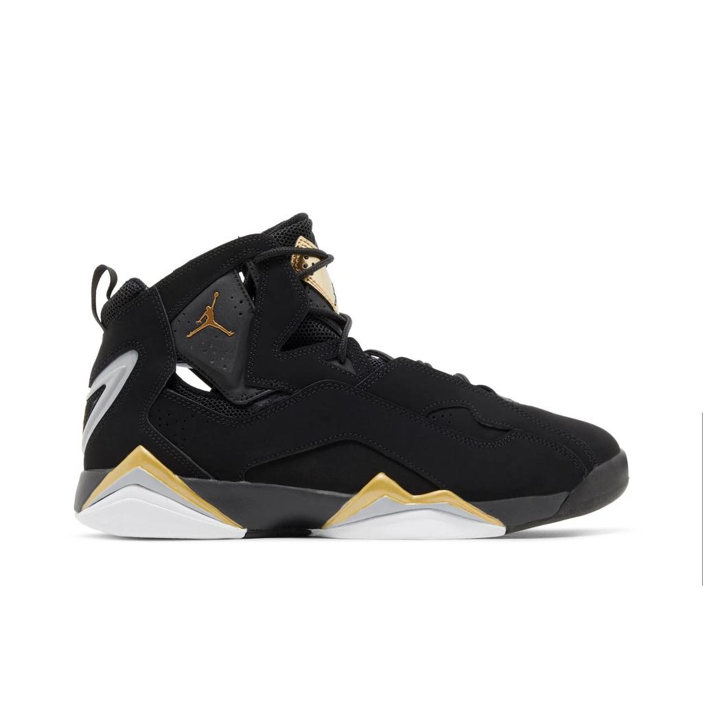 Air Jordan True Flight 'Black Metallic Gold' (Unisex) Black / Metallic Gold / Wolf Grey / White Vintage Basketball Shoes 342964 070
