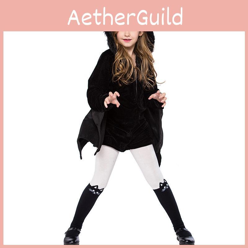 Girls Bat Cosplay Costume With Spandex Blend For Halloween Kids Party Or Stage Shows