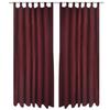 2 Pcs Eyelet Curtain Micro Satin Burgundy 140 X 175 Cm 130362