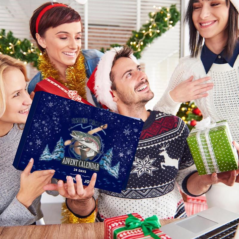 Рождественский рыболовный адвент-календарь 24 дня набор рыболовных снастей и приманок календарь обратного отсчета для любителей рыбалки День отца