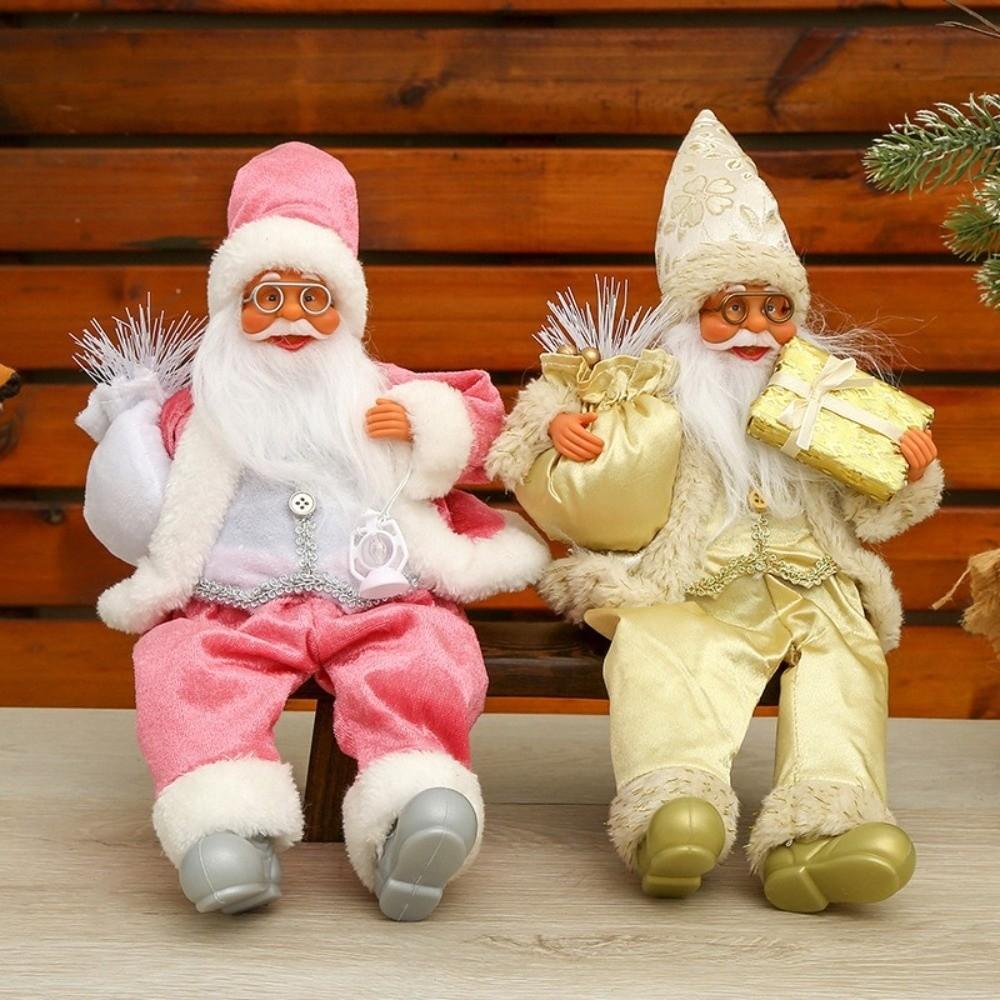 12 Inch Sitting Santa Claus Statue Home Ornaments Christmas Decorations Gift For Friends