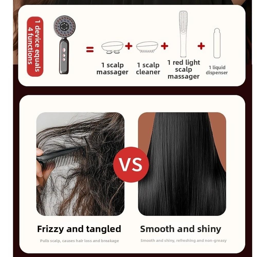 Multifunctional Introduction Liquid Head Massage Comb 2in 1 Vibrating Head Relaxation Tool Gift