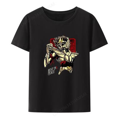 Peakpx Saint Fighter Классическое японское аниме 80-х Футболка для мужчин Одежда Принт Графические футболки Креативная Свободная Крутая