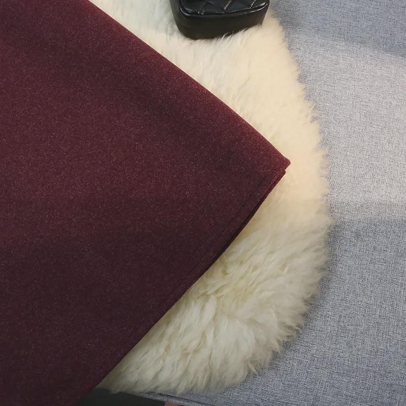 Узкая шерстяная юбка А-силуэта с высокой талией и эластичным поясом для женщин - осень/зима, длинная юбка с запахом на бедрах для поездок на работу