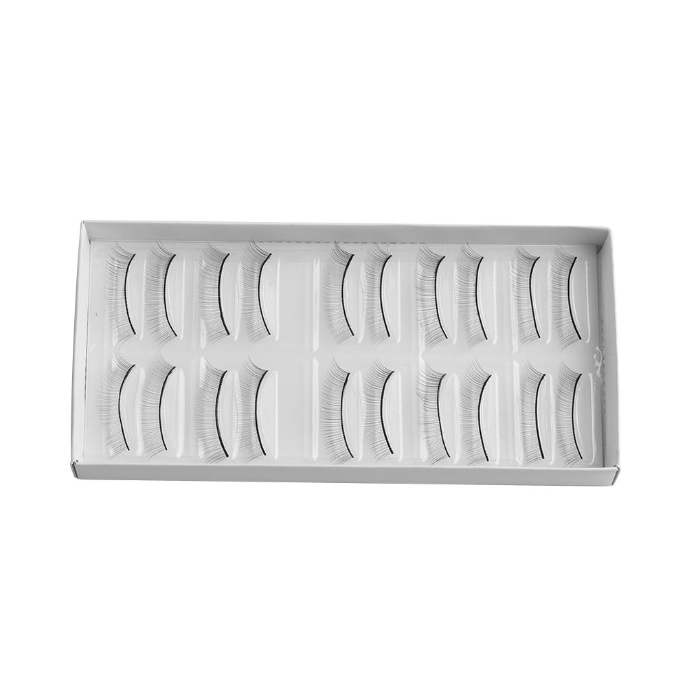 10 Pairs Natural Handmade Soft False Eyelashes Extension Tools Makeup Practice Training Lashes