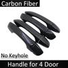 Carbon Fiber Door Handle Cover Trim for Volkswagen VW Tiguan MK2 AD BW 2016~ Car Protective Accessories Stickers