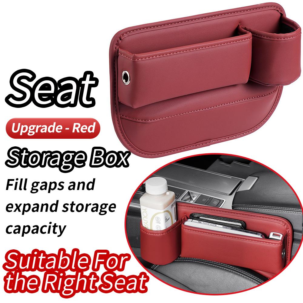 Xiaomi Car Seat Crevice Storage Box, Multifunctional PU Leather Gap Filler Organizer with Cup Holder, Auto Console Side Pocket for Cell