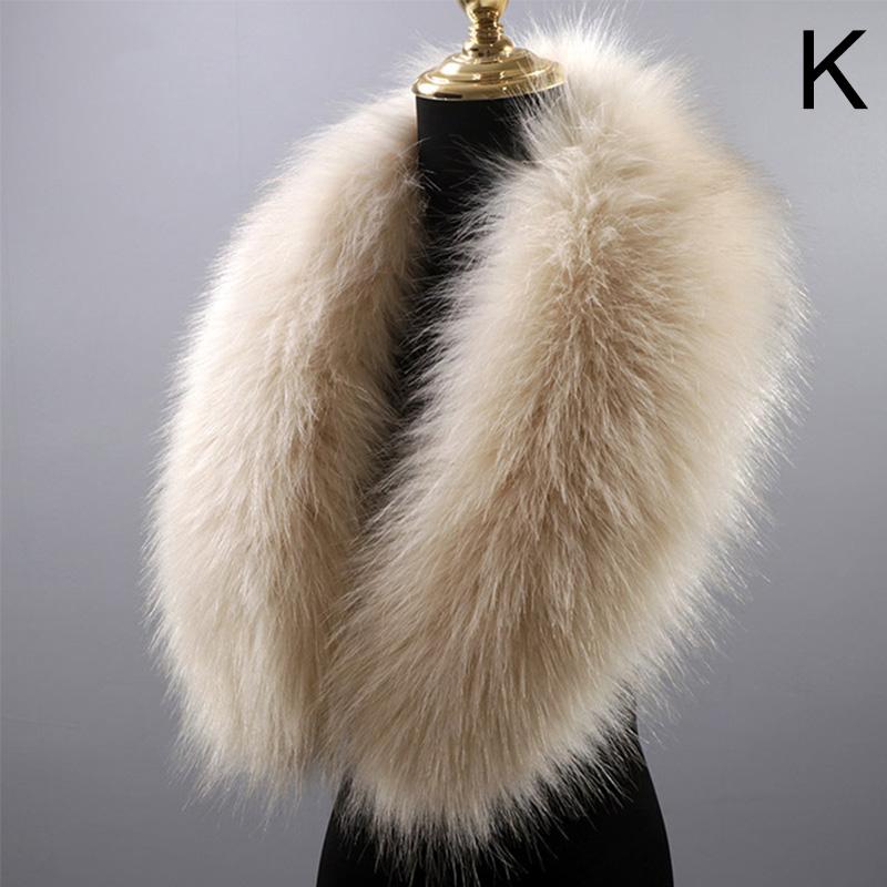 Winter Large Faux Fox Fur Collar Fake Fur Coat Scarves Luxury Women Men Jackets Hood Shawl Decor Female Neck Collar Wraps