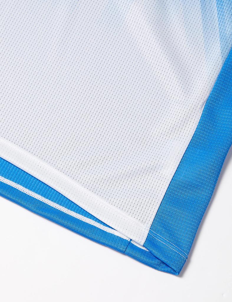 Теннисная одежда Dry Aeroflow Game Shirt с коротким рукавом, воздухопроницаемая, впитывающая пот, быстросохнущая, японская ассоциация бадминтона 62JA1001, французский синий, размер M