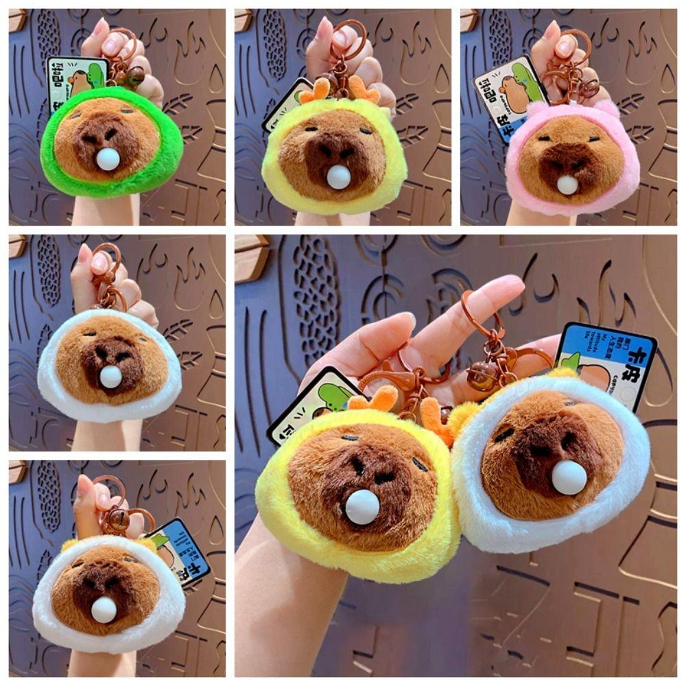 PP хлопок капибара плюшевый брелок пушистый капила брелок кукла подвески аксессуар
