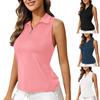 Женская быстросохнущая теннисная майка без рукавов на молнии с воротником для тренировок и тренировок