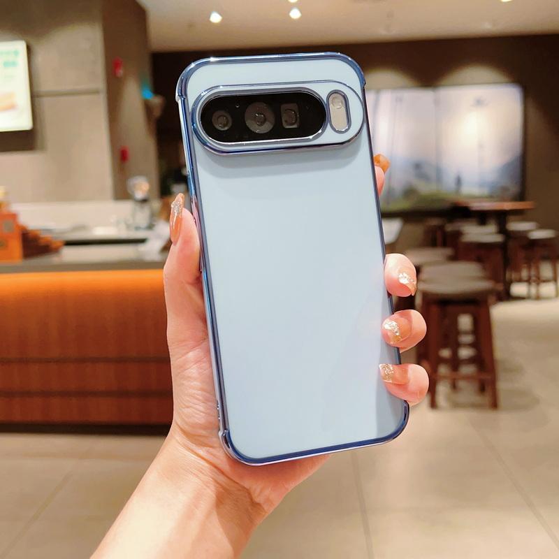 Роскошный однотонный глянцевый мягкий чехол TPU для Google Pixel 9 Pro XL 8 Pro 7A, ультратонкое покрытие, защита линз, противоударный глянцевый чехол для телефона