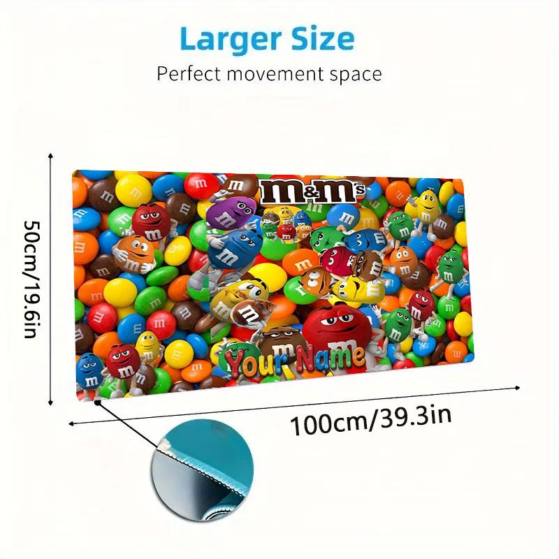M&M's Custom Name Large Size Mouse Pad Large Gaming Table Cushion Non-slip Laptop Tablet Big Mousepad XXL Mat Mini PC Playmat With Lock edge
