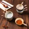 1PC Gravy Boat Ceramic Seasoning Dish Japanese Coarse Pottery with Handle Dipping Dish Soy Sauce Vinegar Dish Chili Mustard Dish