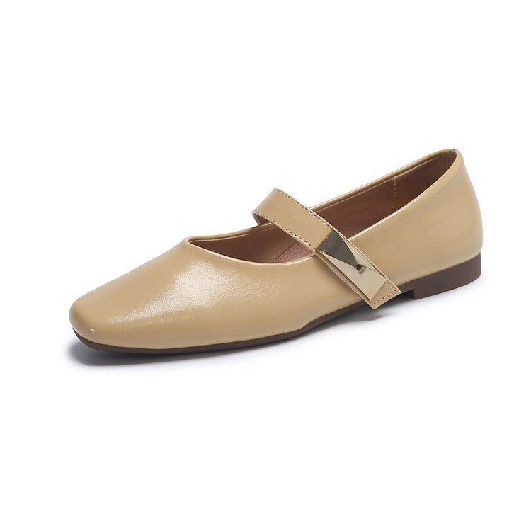 Temperament Mary Jane Shoes Женские летние туфли с мелким горлом A Word на плоской подошве Модные и удобные