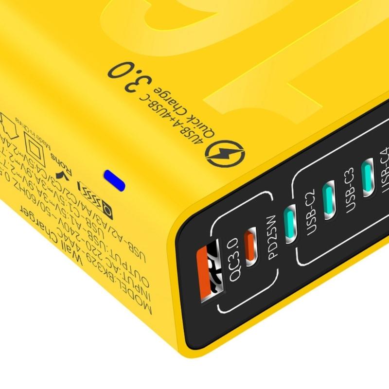 150 Вт Многопортовый USB-адаптер для зарядки Быстрая зарядка Настенный адаптер Type C USB Дорожный адаптер для зарядки для мобильного телефона