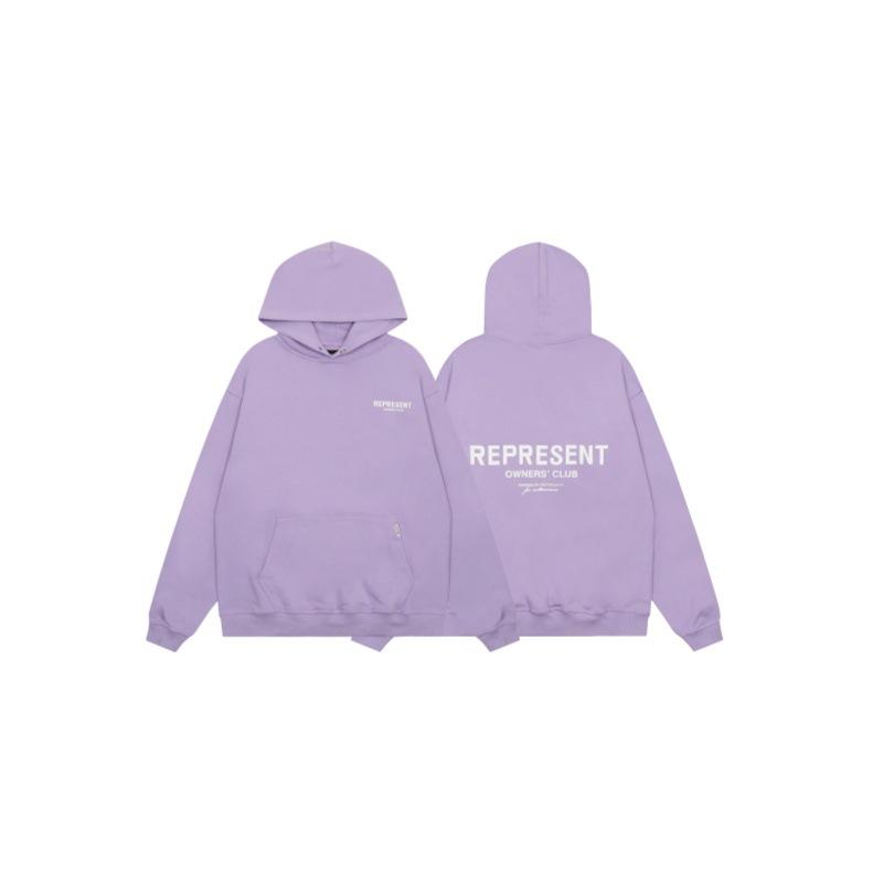 24S cross-border foreign trade supply American trendy brand REPRESENT basic letter printing men's and women's hooded loose sweater