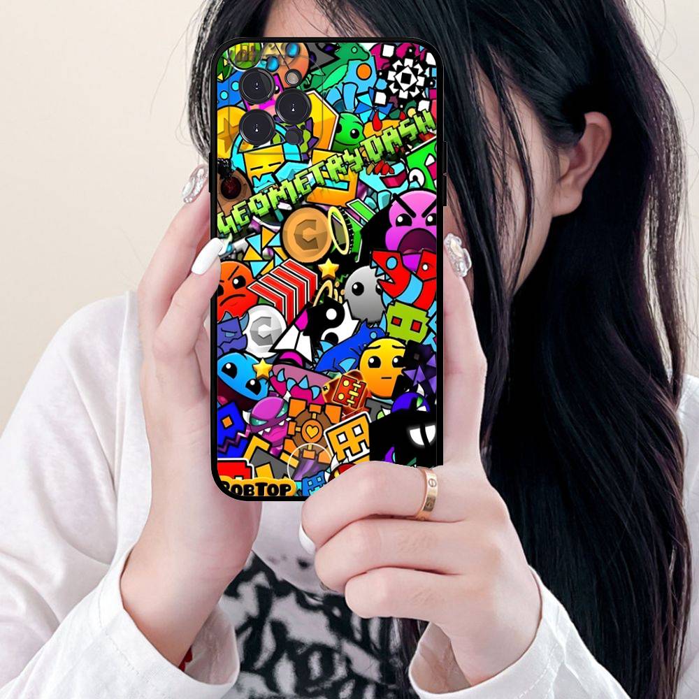 Игра Geometry Dash Для iPhone 17 16 15 14 13 12 11 Pro Max 13 17Air Ударопрочные Мягкие Чехлы для Телефона Coque