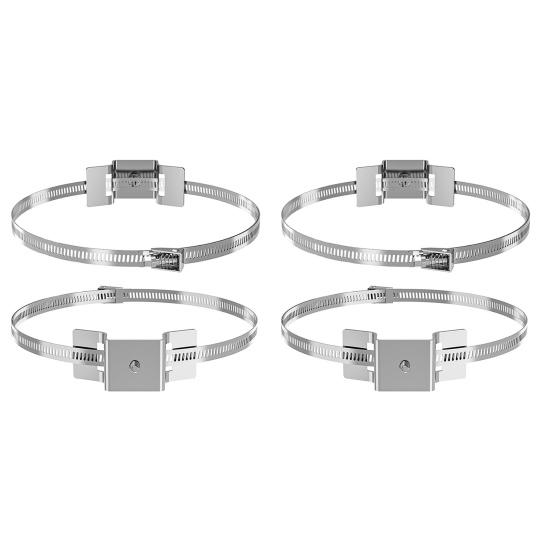 1/2 комплекта регулируемых кронштейнов для крепления знаков с болтами, ремнями, сверхпрочная нержавеющая сталь, уличный знак, нагревательный бак, кронштейн для крепления на столб, фурнитура