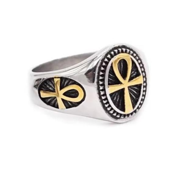 Ring Ancient Egypt Egyptian Ankh Eternal Life Cross Key Life Amulet Talisman Protect Health Jewelry Charming Accessories