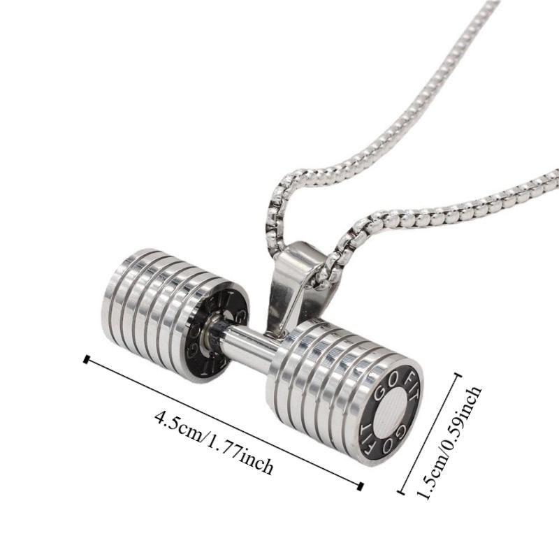 Zinc Zinc Alloy Dumbbell Necklace Strength Training Dumbbell Sports Necklace Bodybuilder