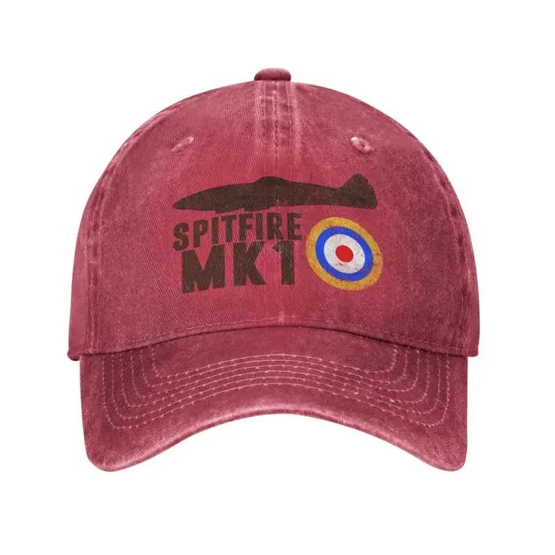 Unisex Cotton Vintage Spitfire UK 1 RAF British WWII Baseball Cap Adult Supermarine Fighter Adjustable Dad Hat Sun Protection