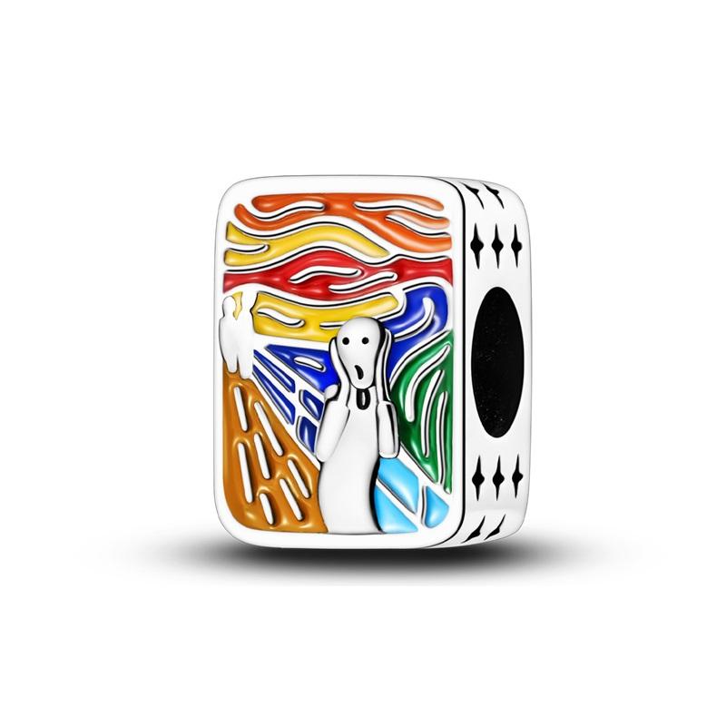 Colorful Copper Painting Charms Artistic Palette Beads Pendant Fit Original Bracelet Necklace Diy Fine Jewelry Gift