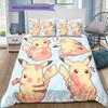 Pokémon Pikachu & Eevee Cute Bedding Set, 1 Duvet Cover & 2 Pillowcases, Suitable for Home, Ideal Gift for Pokémon Fans