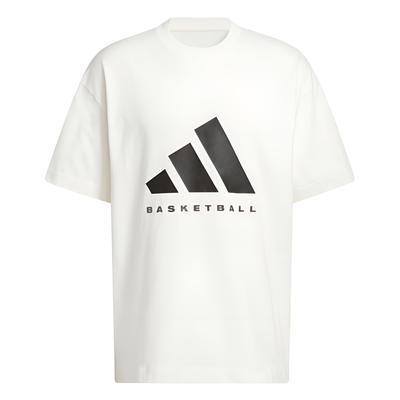 adidas Баскетбольная Логотип Короткий Рукав Футболка Цвет Небеленая Унисекс JZ9528