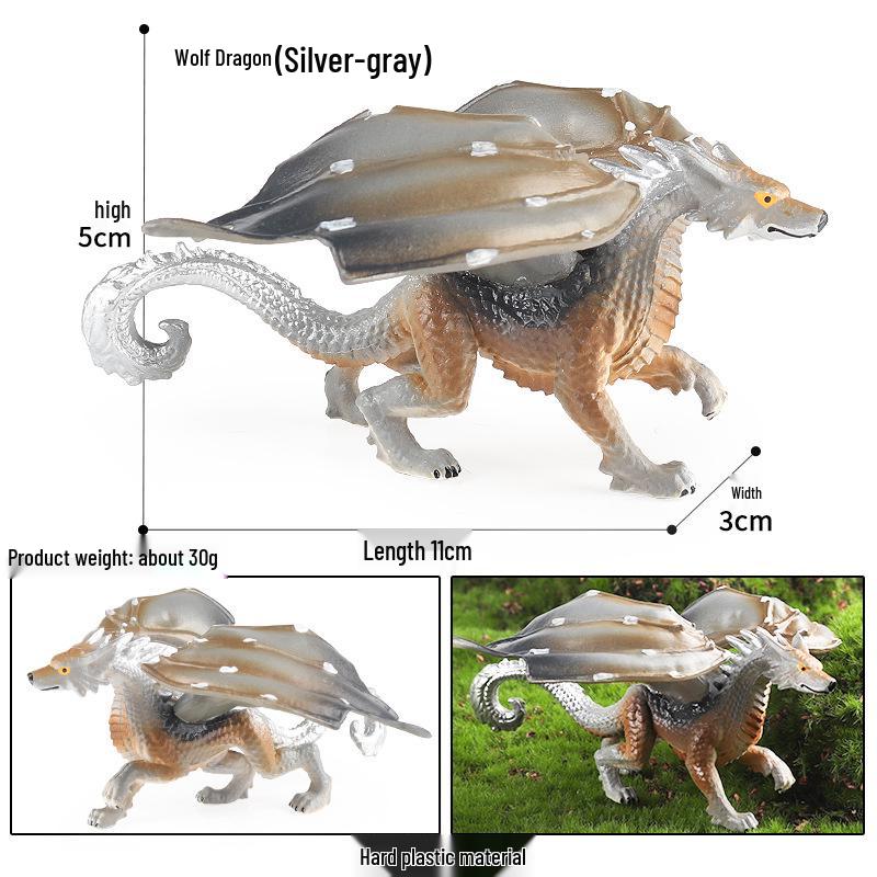 Dinosaur & Dragon Plastic Toy Set: Mythical Animal Figures for Kids